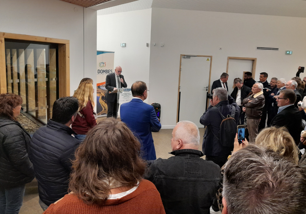 Patrick Mathias, pendant son discours pour l'inauguration du pôle petite enfance