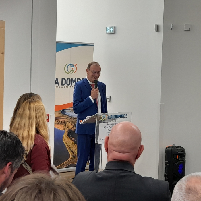 Yves Blein, pendant son discours pour l'inauguration du pôle petite enfance