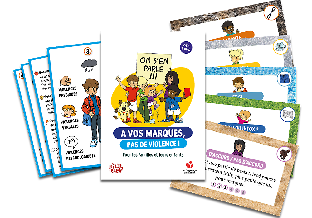 leo-lagrange-LPC-a-vos-marques Visuel du support de médiation pour lutter contre les violences vécues par les enfants