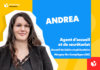 Portrait d'Andrea, agent d'accueil et de secrétariat