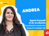 Portrait d'Andrea, agent d'accueil et de secrétariat